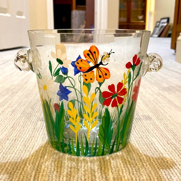 Royal Danube Romanian Crystal Hand-painted Ice Bucket. Beautiful. 5 x 5. - Picture 1 of 4